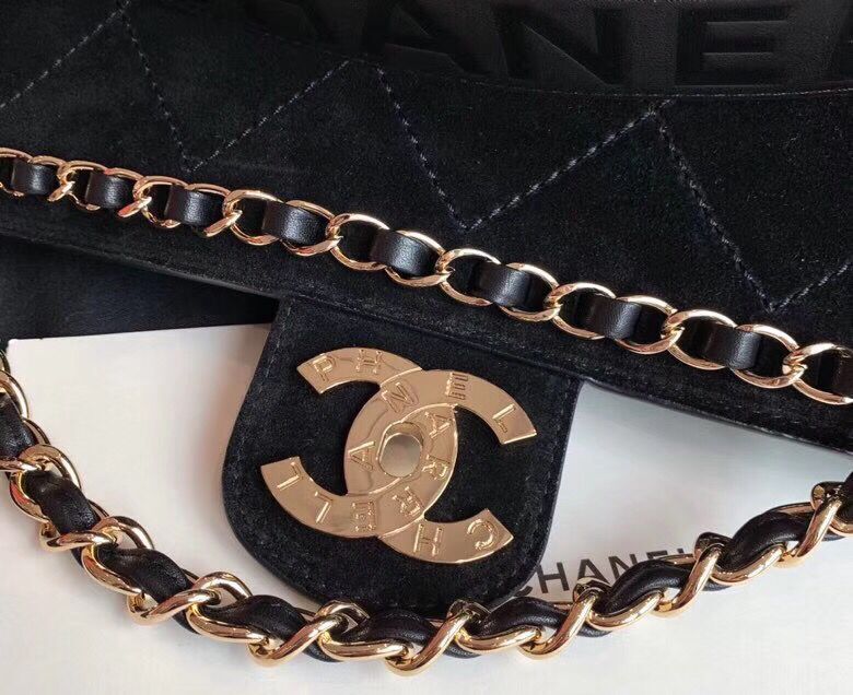 Chanel Flap Shoulder Bags XXL Black CF1553  Gold