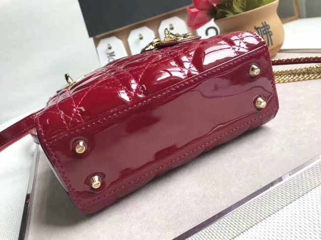 Dior MINI LADY DIOR CALFSKIN BAG M0505O burgundy