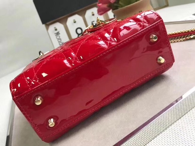 Dior MINI LADY DIOR CALFSKIN BAG M0505O cherry red