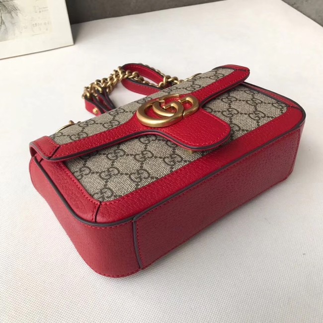 Gucci Ophidia GG Supreme small shoulder bag 446744 red