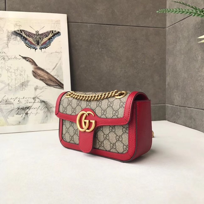 Gucci Ophidia GG Supreme small shoulder bag 446744 red