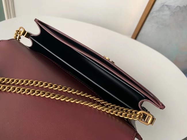 SAINT LAURENT Cassandra leather shoulder bag 532750 Burgundy