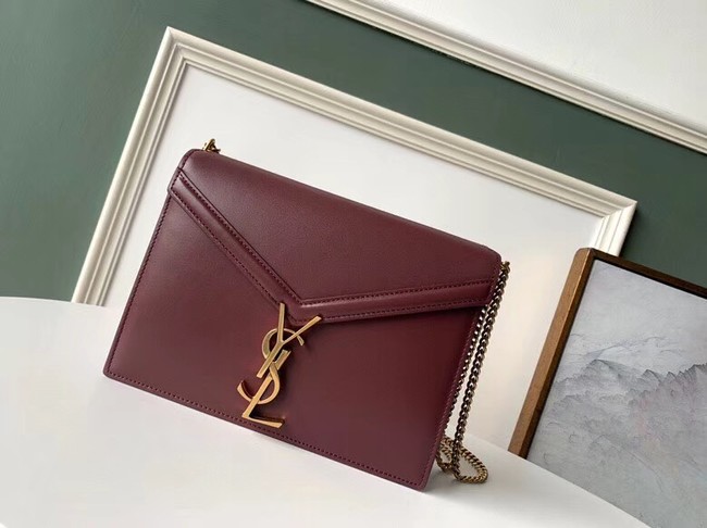 SAINT LAURENT Cassandra leather shoulder bag 532750 Burgundy