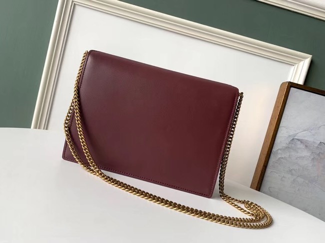 SAINT LAURENT Cassandra leather shoulder bag 532750 Burgundy