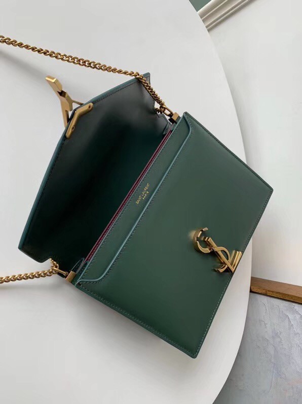 SAINT LAURENT Cassandra leather shoulder bag 532750 Dark Green