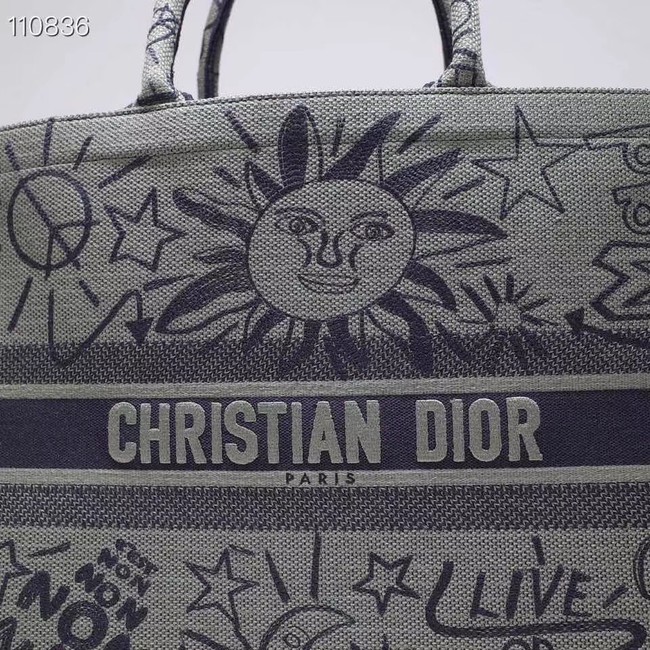 DIOR BOOK TOTE BAG IN EMBROIDERED CANVAS M1286ZJOE