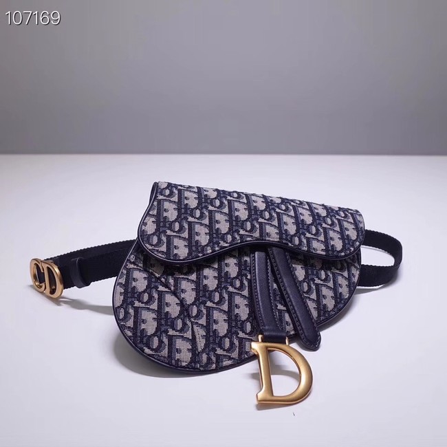 DIOR OBLIQUE SADDLE BELT BAG S5632CTZQ blue