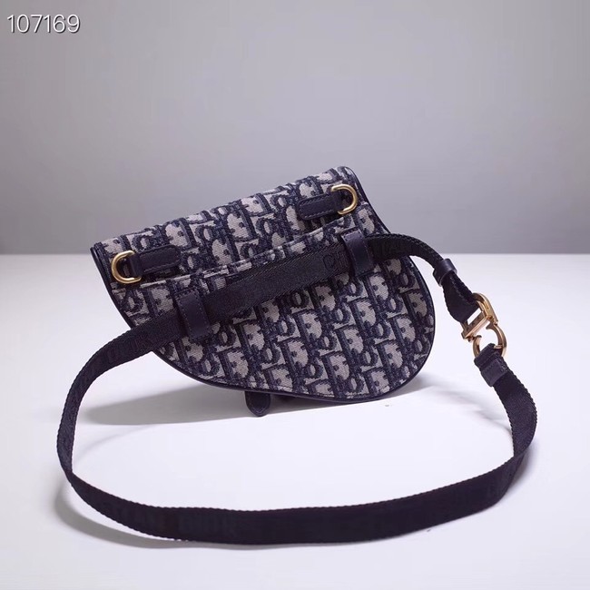 DIOR OBLIQUE SADDLE BELT BAG S5632CTZQ blue