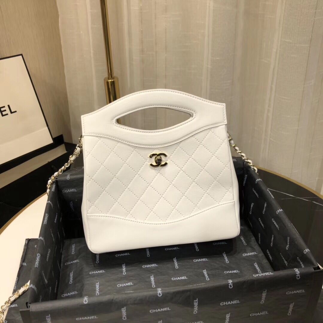 CHANEL Shopping Bag Mini Tote B57979 White