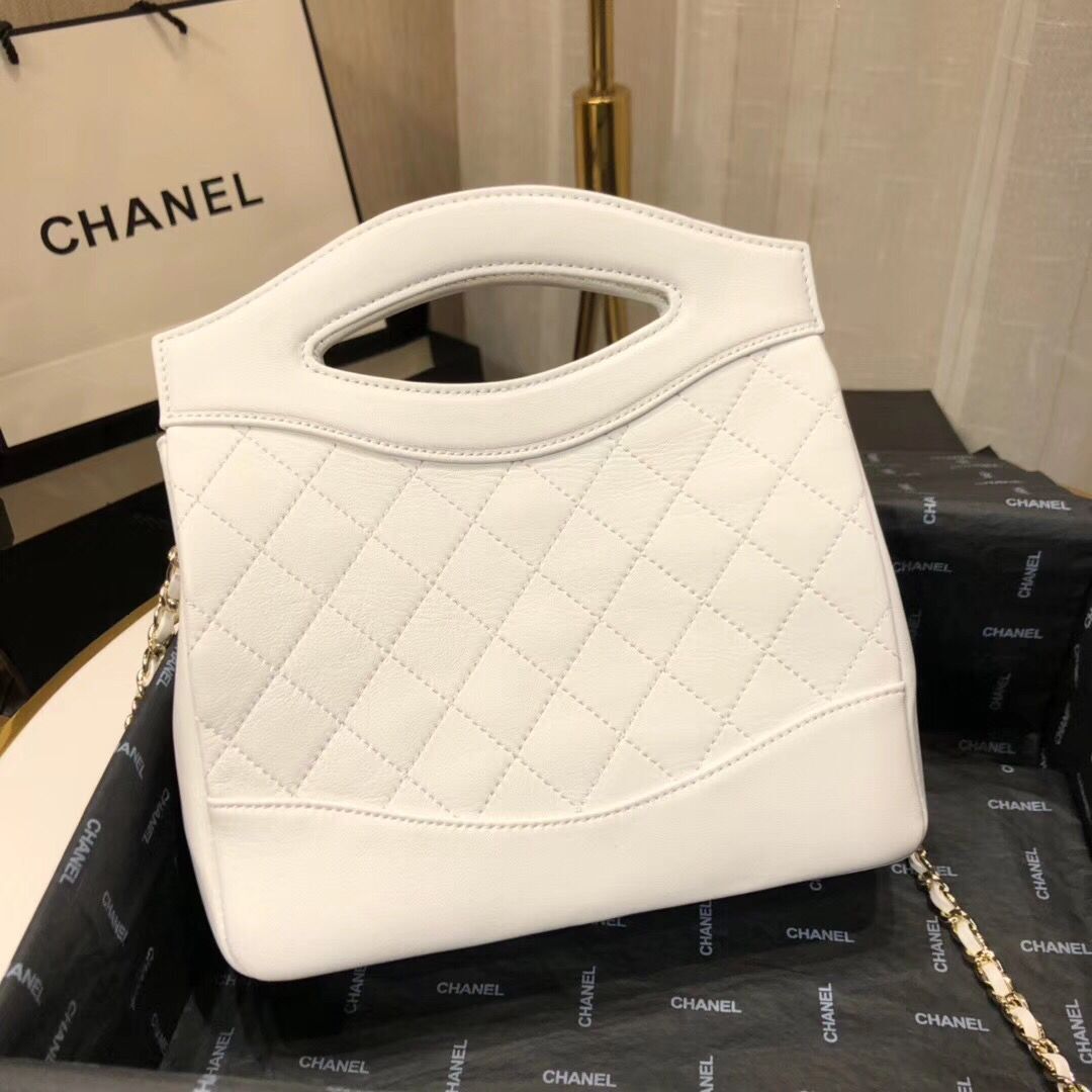 CHANEL Shopping Bag Mini Tote B57979 White