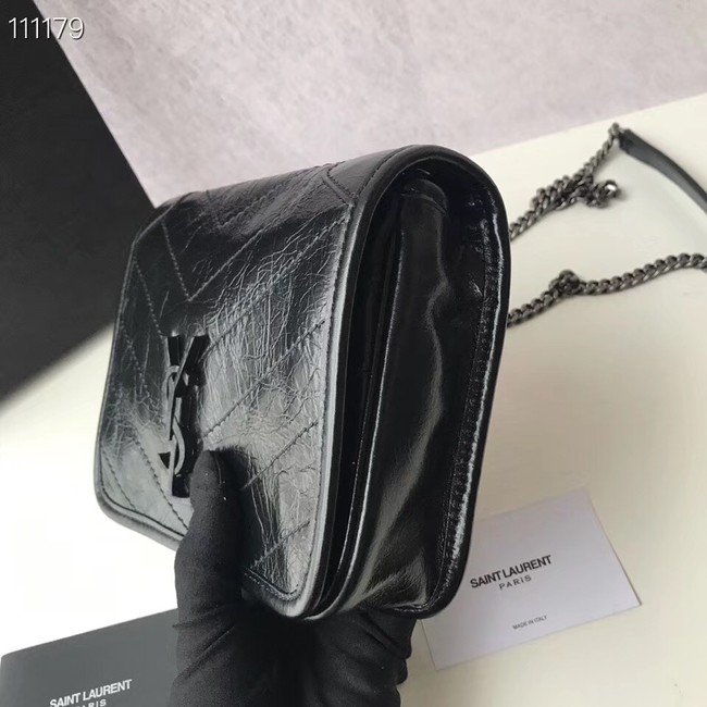 SAINT LAURENT Niki Mini leather shoulder bag 03743 black