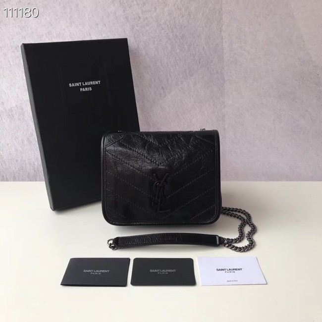 SAINT LAURENT Niki Mini leather shoulder bag 03743 black