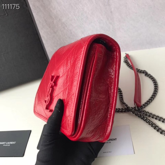 SAINT LAURENT Niki Mini leather shoulder bag 03743 red