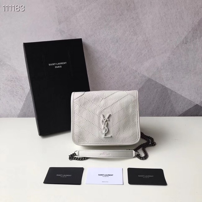 SAINT LAURENT Niki Mini leather shoulder bag 03743 white