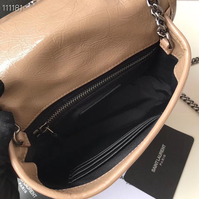 SAINT LAURENT Niki Mini leather shoulder bag 03743 Chestnut