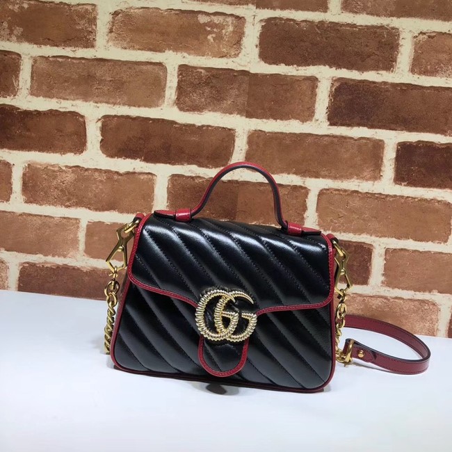 Gucci GG Marmont Mini Top Handle Bag 583571 Black