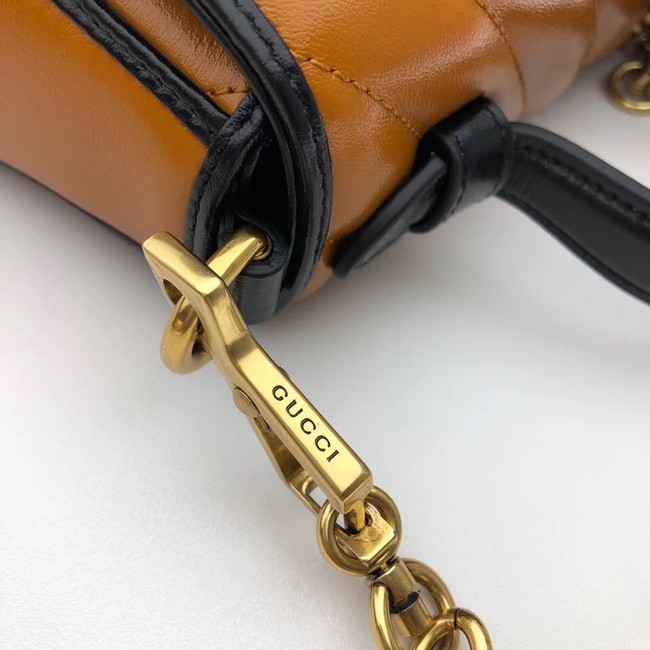 Gucci GG Marmont Mini Top Handle Bag 583571 Cognac