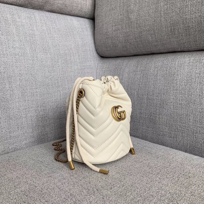 Gucci GG Marmont mini bucket bag 575163 White