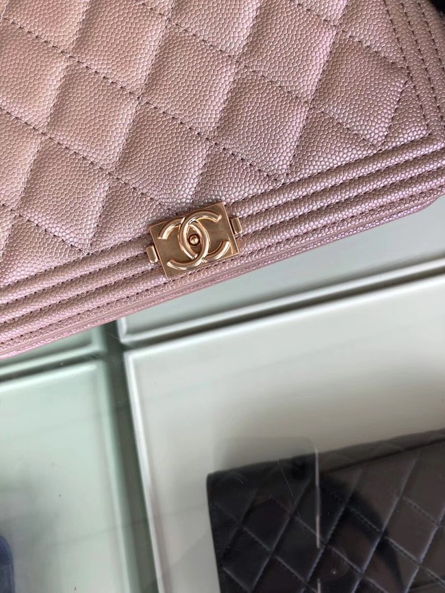 BOY CHANEL Original Wallet on Chain & Gold-Tone Metal B80287 light Pink