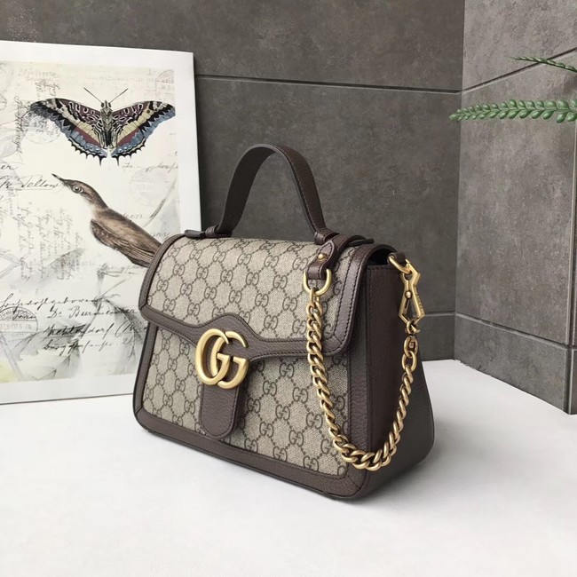 Gucci GG Marmont small top handle bag 498110 brown