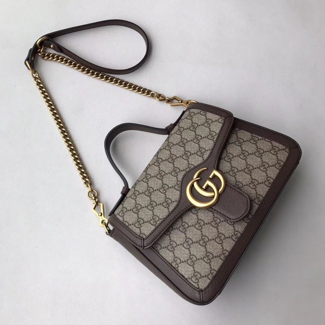 Gucci GG Marmont small top handle bag 498110 brown