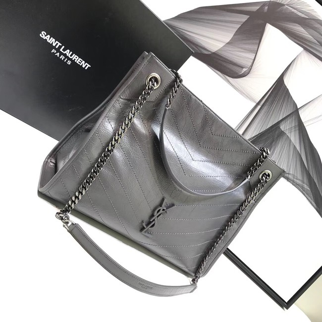 SAINT LAURENT Niki Medium leather shoulder bag 5814 grey