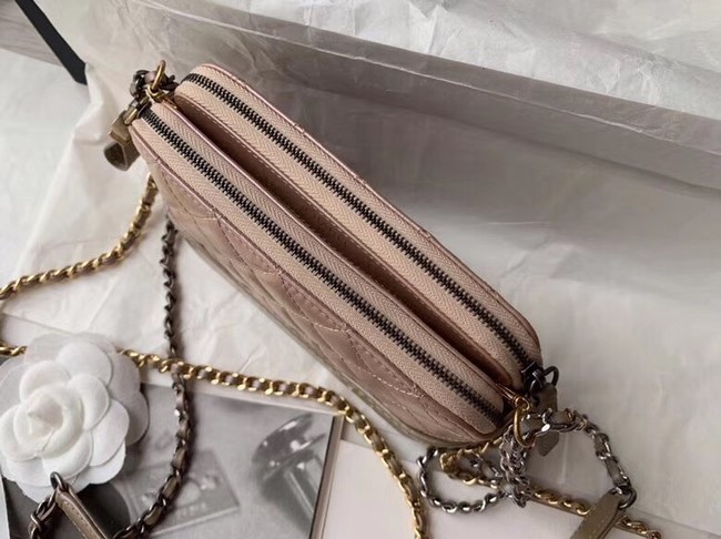 Chanel mini Shoulder Bag Leather B93825 Powder gold