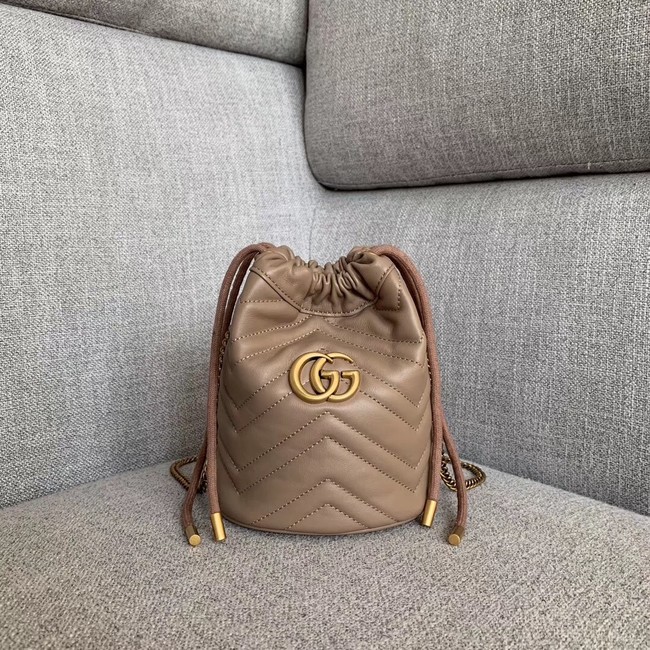 Gucci GG Marmont mini bucket bag 575163 apricot