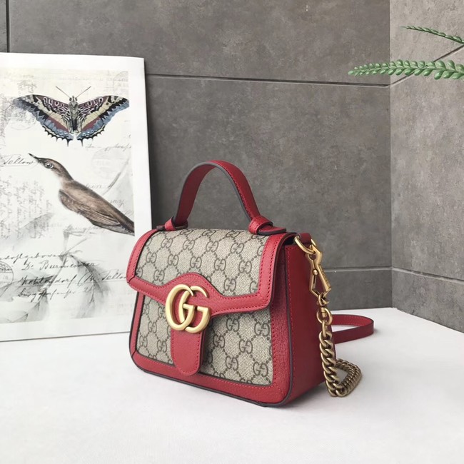 Gucci GG Marmont mini top handle bag 547260 red