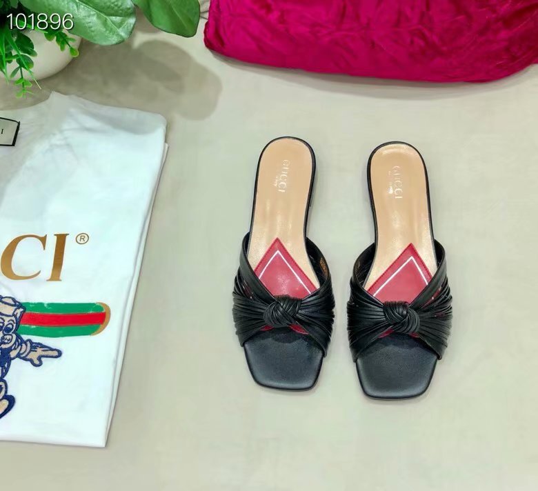 Gucci Metallic leather slide sandal GG1511BL-2