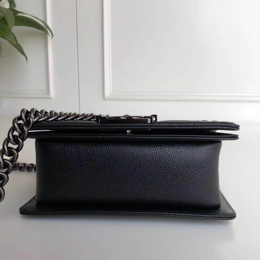 Boy Chanel Flap Shoulder Bag Leather A67085 black