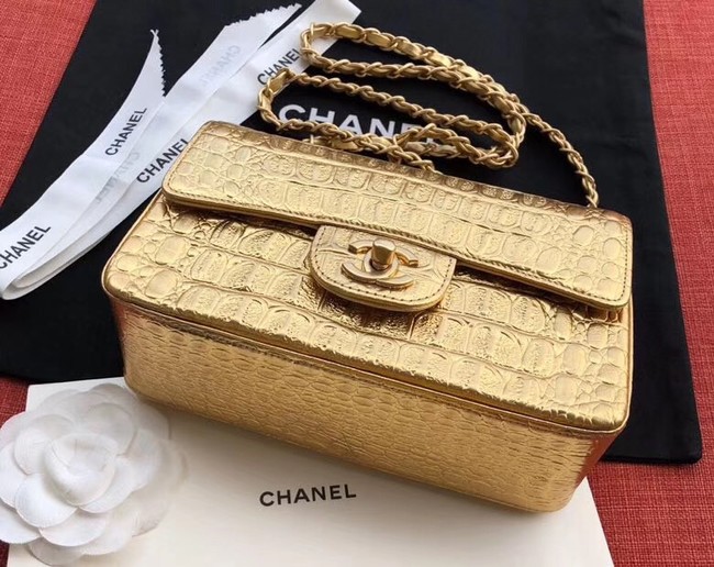 Chanel Classic Handbag Original Alligator & Gold-Tone Metal A01116 gold