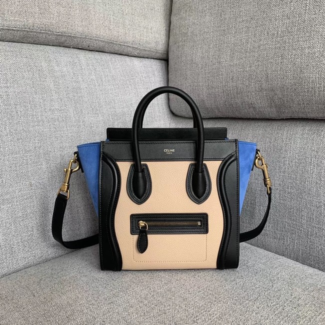 CELINE NANO LUGGAGE BAG IN LAMINATED LAMBSKIN 189243-3