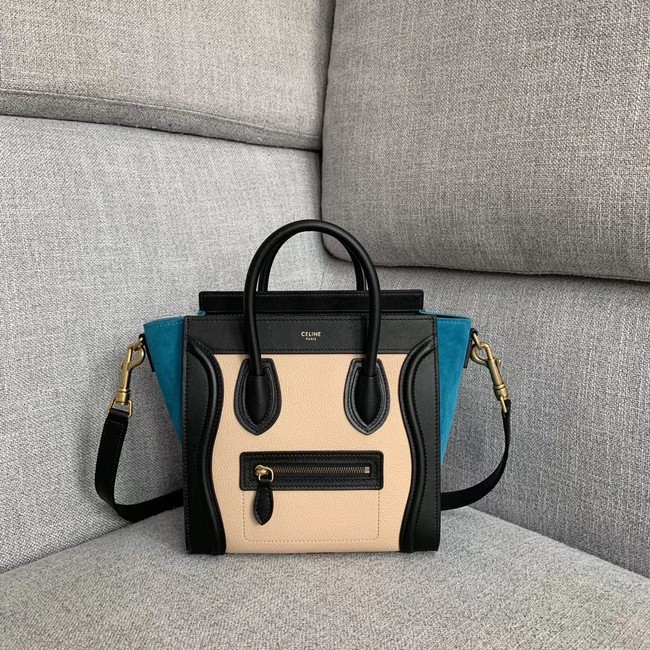 CELINE NANO LUGGAGE BAG IN LAMINATED LAMBSKIN 189243-4