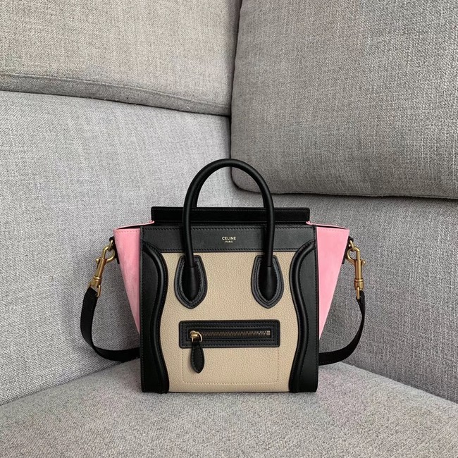 CELINE NANO LUGGAGE BAG IN LAMINATED LAMBSKIN 189243-5