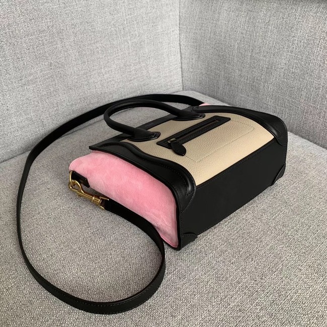 CELINE NANO LUGGAGE BAG IN LAMINATED LAMBSKIN 189243-5