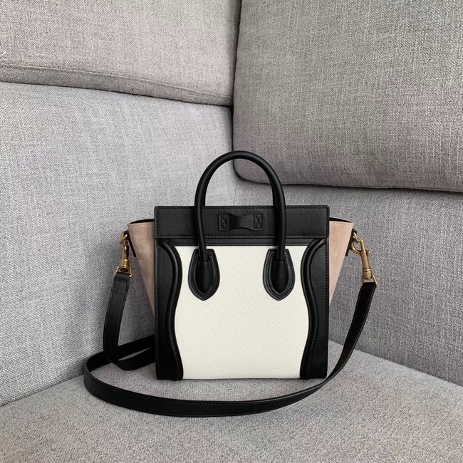 CELINE NANO LUGGAGE BAG IN LAMINATED LAMBSKIN 189243-6