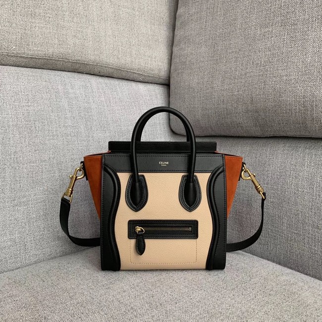 CELINE NANO LUGGAGE BAG IN LAMINATED LAMBSKIN 189243-8