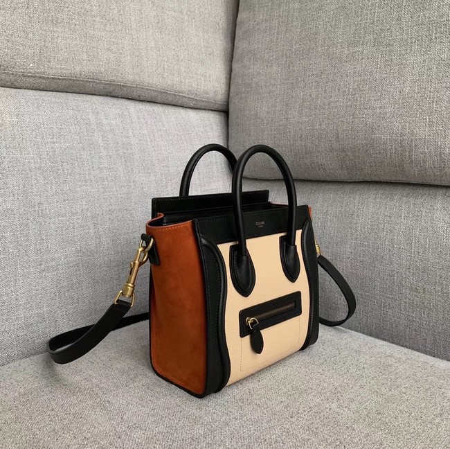 CELINE NANO LUGGAGE BAG IN LAMINATED LAMBSKIN 189243-8