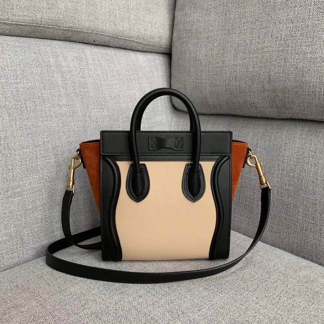 CELINE NANO LUGGAGE BAG IN LAMINATED LAMBSKIN 189243-8