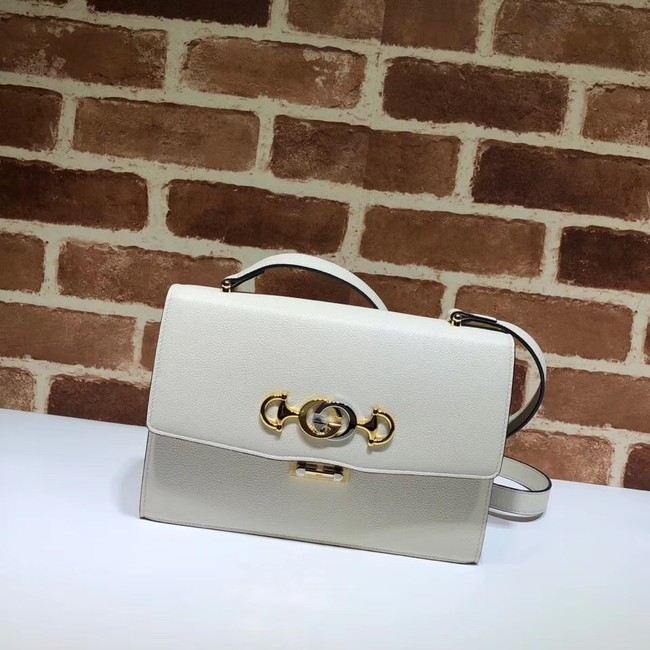 Gucci GG Leather Shoulder Bag 576388 white