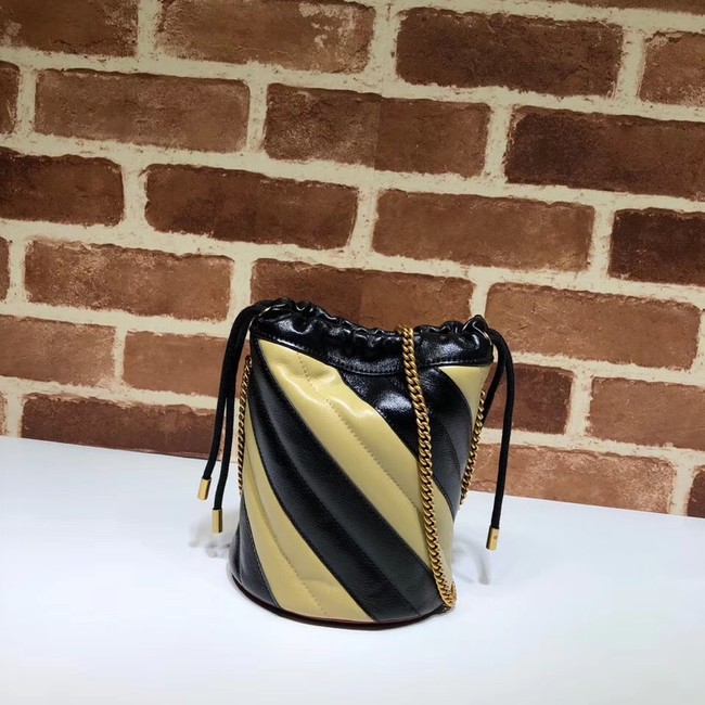 Gucci GG Marmont mini bucket bag 575163 black&apricot