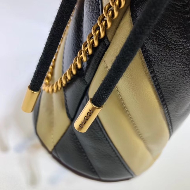 Gucci GG Marmont mini bucket bag 575163 black&apricot