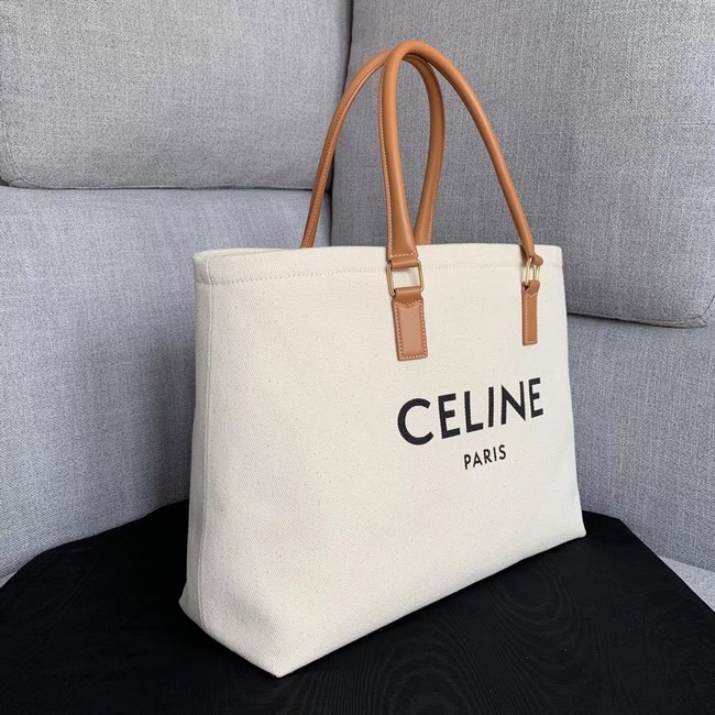 Celine VERTICAL CABAS CELINE IN CANVAS WITH CELINE PRINT AND CALFSKIN 190062