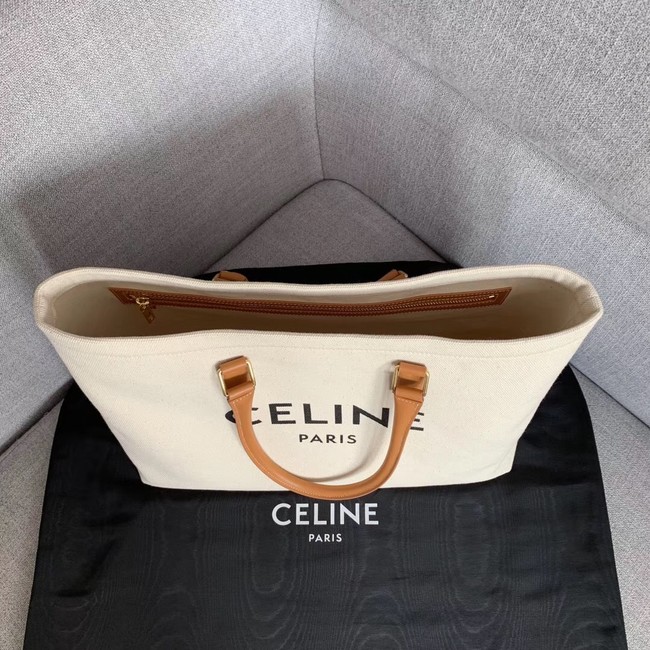 Celine VERTICAL CABAS CELINE IN CANVAS WITH CELINE PRINT AND CALFSKIN 190062