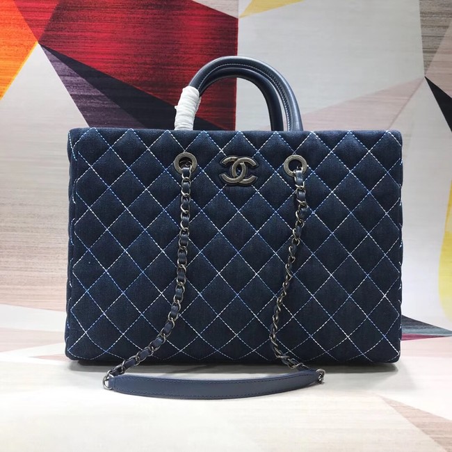 Chanel Original large shopping bag Grained Calfskin A98127 blue