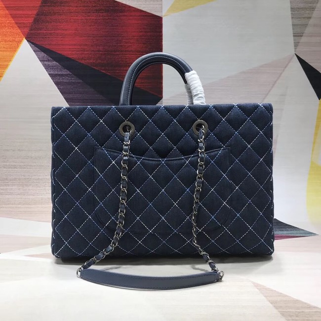 Chanel Original large shopping bag Grained Calfskin A98127 blue