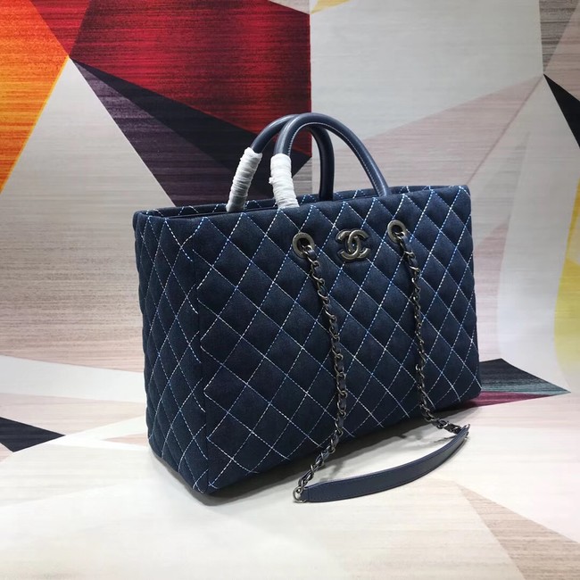 Chanel Original large shopping bag Grained Calfskin A98127 blue