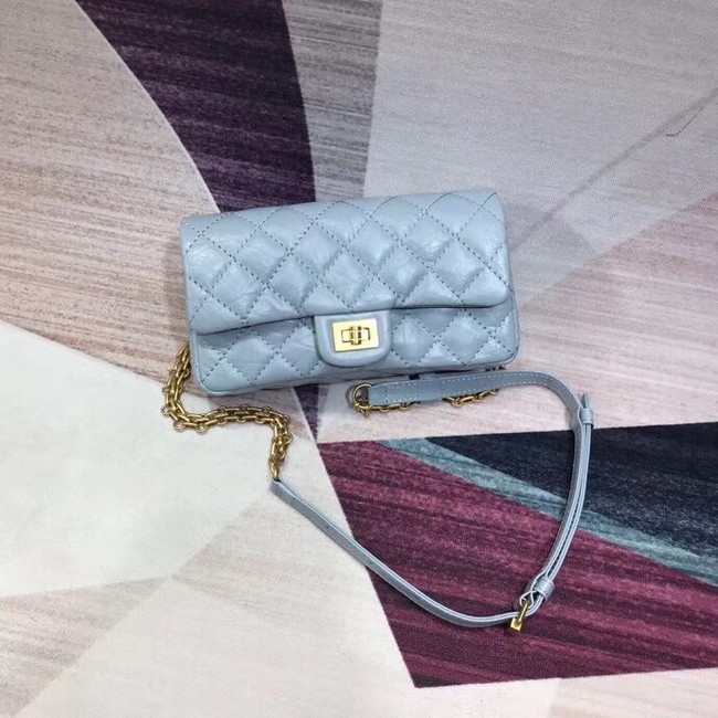 Chanel waist bag Aged Calfskin & Gold-Tone Metal A57991 light blue