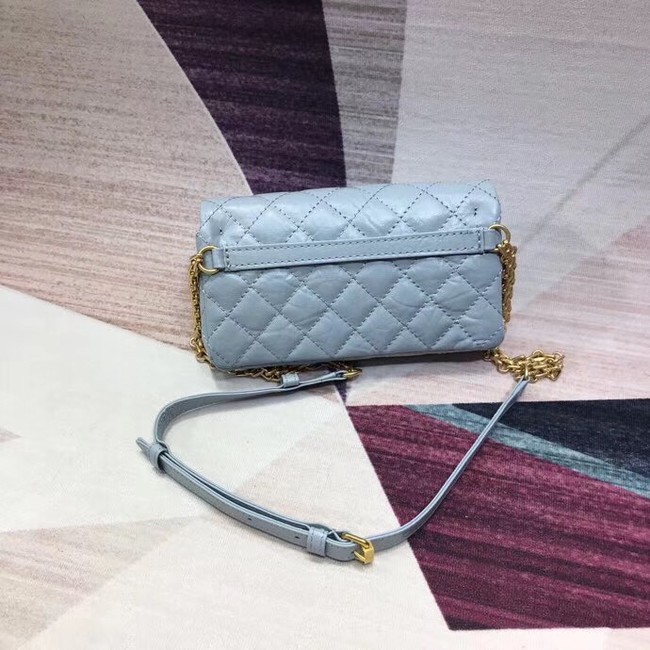 Chanel waist bag Aged Calfskin & Gold-Tone Metal A57991 light blue